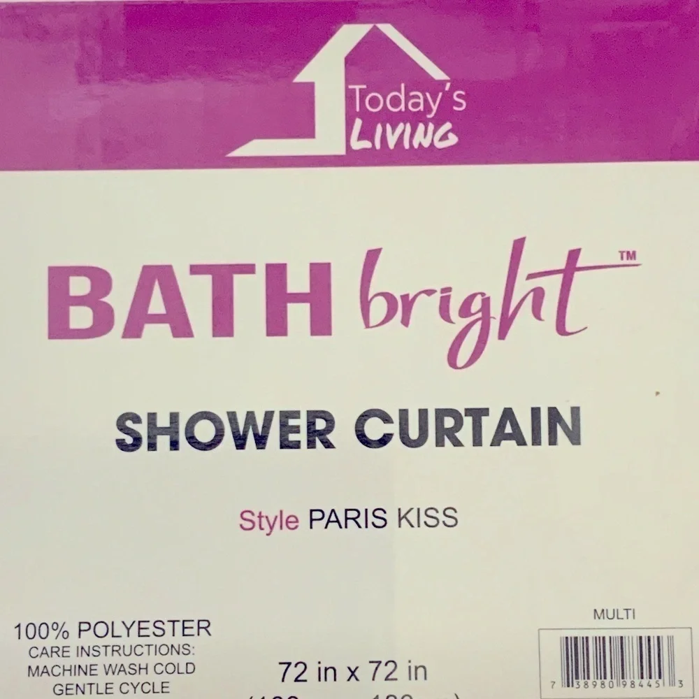 Paris Kiss Eiffel Tower Material Shower Curtain Parisian 72 In X 72 In